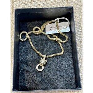 Mia Fiore 925 Sterling Silver Panther Head Pave Gold Crystal Pendant Necklace